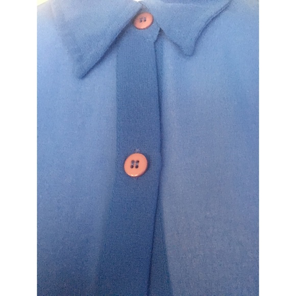 Sheer Royal Blue Chiffon Midi Duster - Picture 2 of 4